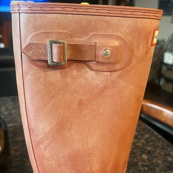 Hunter Tall Rubber Boots in Chestnut size 7 - Picture 4 of 6